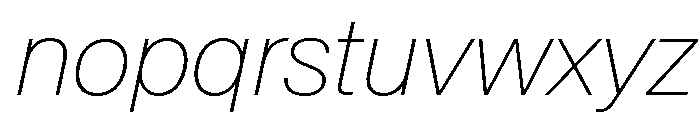SwissNow ThinItalic 73404caa Font LOWERCASE