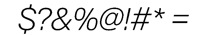 SwissNowVAR ExtraLightItalic Instance Font OTHER CHARS