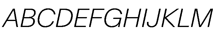 SwissNowVAR ExtraLightItalic Instance Font UPPERCASE