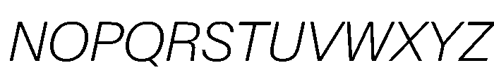 SwissNowVAR ExtraLightItalic Instance Font UPPERCASE
