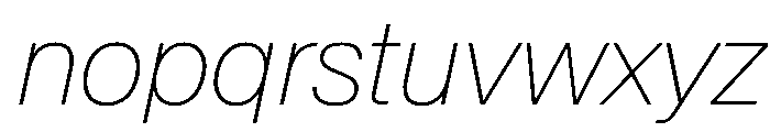 SwissNowVAR ThinItalic Instance 126e4cda Font LOWERCASE