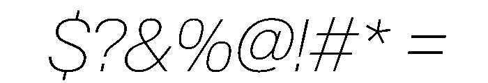 SwissNowVAR ThinItalic Instance Font OTHER CHARS