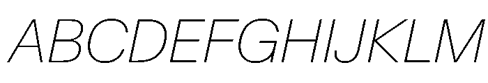 SwissNowVAR ThinItalic Instance Font UPPERCASE