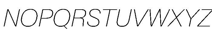 SwissNowVAR ThinItalic Instance Font UPPERCASE