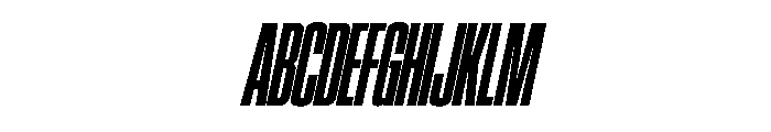 SwisspostersVAR ExtraCondensedExtraBoldTallItalic Instance Font UPPERCASE
