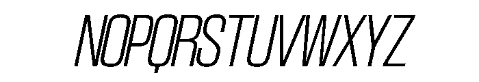 SwisspostersVAR SemiCondensedExtraLightItalic Instance Font UPPERCASE