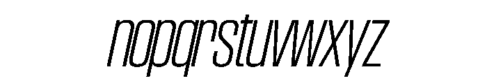 SwisspostersVAR SemiCondensedExtraLightTallItalic Instance Font LOWERCASE