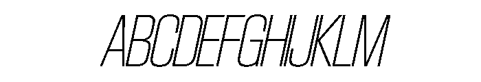 SwisspostersVAR SemiCondensedThinTallItalic Instance Font UPPERCASE