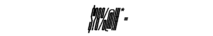 SwisspostersVAR UltraCondensedSemiBoldTallItalic Instance Font OTHER CHARS