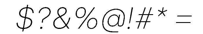 Swiza ExtraLightItalic Font OTHER CHARS