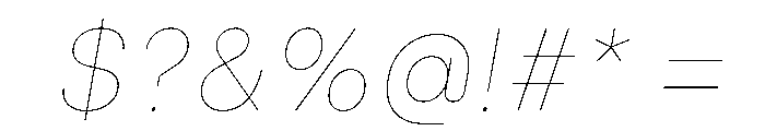 Swiza ThinItalic Font OTHER CHARS