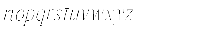 Sx Advertentie Thin Italic Font LOWERCASE