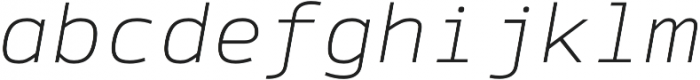 Syke Mono Thin Italic otf (100) Font LOWERCASE