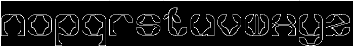 Synthetic Flora-Hollow-Inverse otf (400) Font LOWERCASE
