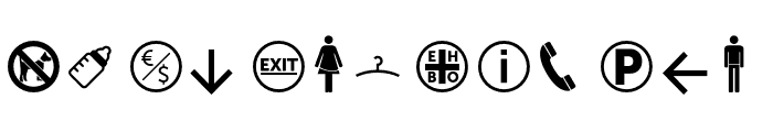 symbol signs Font UPPERCASE