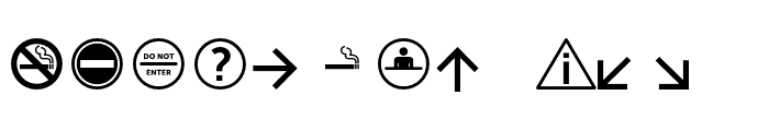 symbol signs Font UPPERCASE