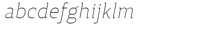Synerga Pro Thin Italic Font LOWERCASE