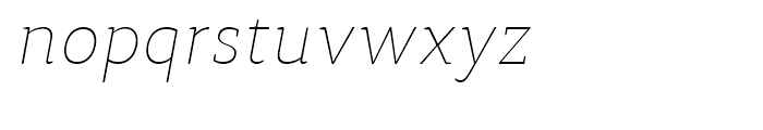 Synerga Pro Thin Italic Font LOWERCASE