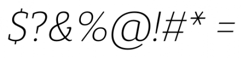 Synerga Pro ExtraLight Italic Font OTHER CHARS