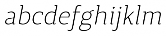 Synerga Pro ExtraLight Italic Font LOWERCASE