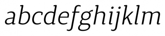 Synerga Pro Light Italic Font LOWERCASE