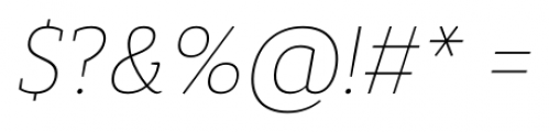 Synerga Pro Thin Italic Font OTHER CHARS