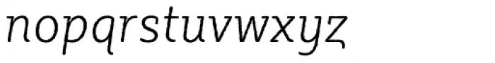 Sybilla Rough Pro Narrow Thin Italic Font LOWERCASE