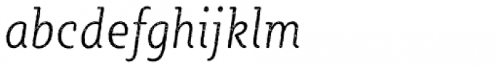 Sybilla Rust Pro Condensed Thin Italic Font LOWERCASE