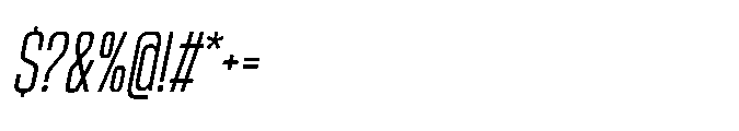 Sygnos Light Condensed Oblique Font OTHER CHARS