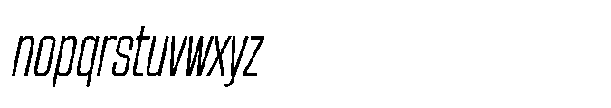 Sygnos Light Condensed Oblique Font LOWERCASE
