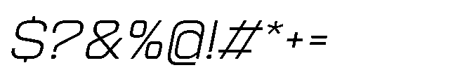 Sygnos Xt Light Exp Oblique Font OTHER CHARS