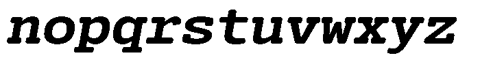 Syke Mono Slab Rnd Bold Ital Font LOWERCASE