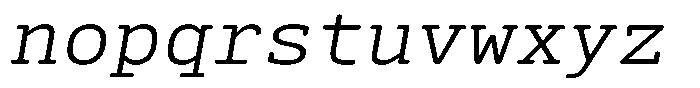 Syke Mono Slab Rnd Light Ital Font LOWERCASE