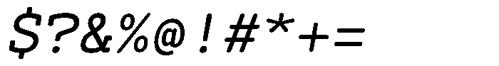 Syke Mono Slab Rnd Regular Ital Font OTHER CHARS
