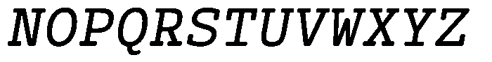Syke Mono Slab Rnd Regular Ital Font UPPERCASE