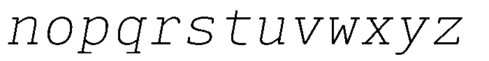Syke Mono Slab Rnd Thin Ital Font LOWERCASE