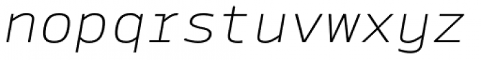 Syke Mono Thin Italic Font LOWERCASE