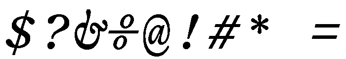 Syncro MonoItalic Font OTHER CHARS