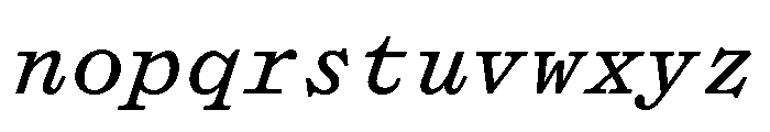 Syncro MonoItalic Font LOWERCASE