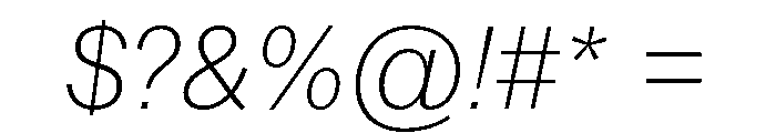 SyndicatGrotesk ThinItalic Font OTHER CHARS