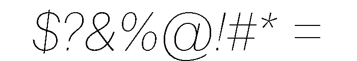 SyndicatGrotesk UltralightItalic Font OTHER CHARS