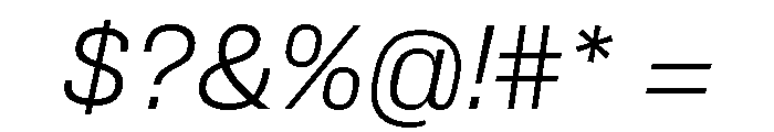 Synergy Light Italic Font OTHER CHARS