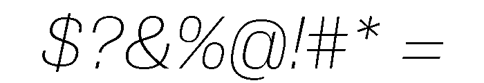 Synergy Thin Italic Font OTHER CHARS