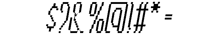Tally Pixel Thin Italic Font OTHER CHARS