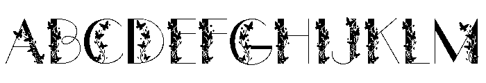 Tattoo butterfly Font UPPERCASE