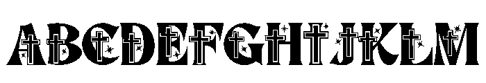 Tattoo crucifix Font UPPERCASE