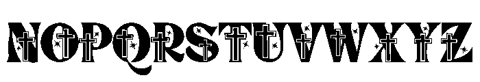 Tattoo crucifix Font UPPERCASE