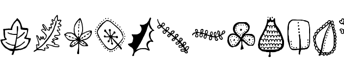 Tanaestel Doodle Leaves Regular Font UPPERCASE