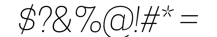 Tanohe Sans ExtraLight Italic Font OTHER CHARS