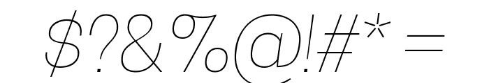 Tanohe Sans Thin Italic Font OTHER CHARS